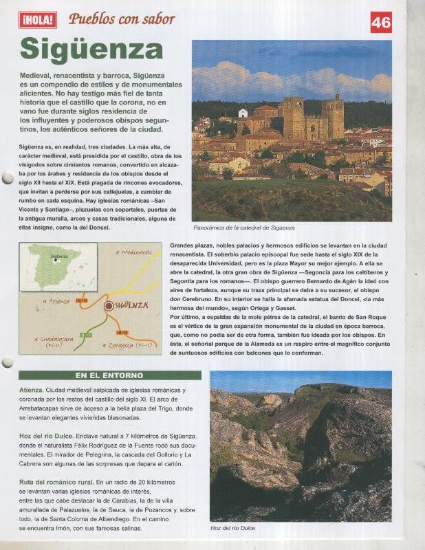 Guia HOLA de pueblos con sabor, ficha 46: Siguenza