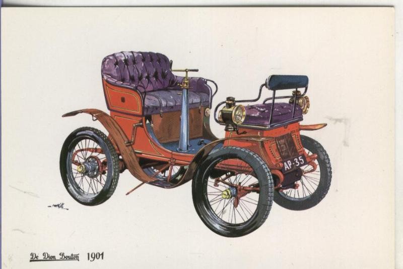 Postal 000021: antigua coche: De Dion Bouton 1901