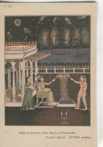 Postal 000119: Lady on terrace, de Mughal School