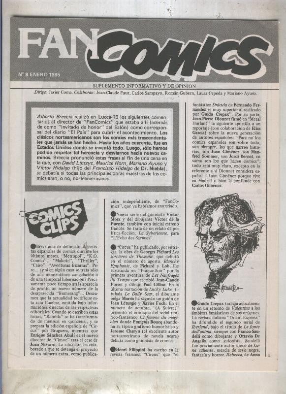 Fanzine: Fan Comics numero 8-enero 1985