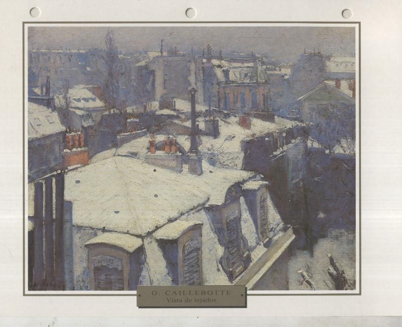 Lamina 17: Gustave Caillebotte: Vista de tejados, efecto de nieve