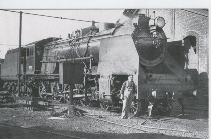 Postal 012370: Locomota de vapor 240-2471/2717, Zaragoza, años sesenta