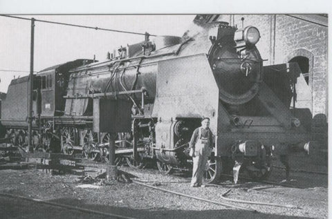 Postal 012370: Locomota de vapor 240-2471/2717, Zaragoza, años sesenta