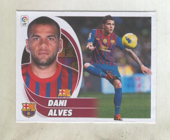 Cromos Liga BBVA 2012-2013: F.C. Barcelona numero 03 A: Dani Alves