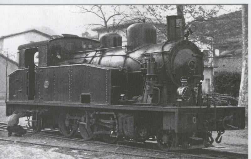 Postal 012388: Locomotora de vapor numero 23, estacion de Amer (Girona), año 1963