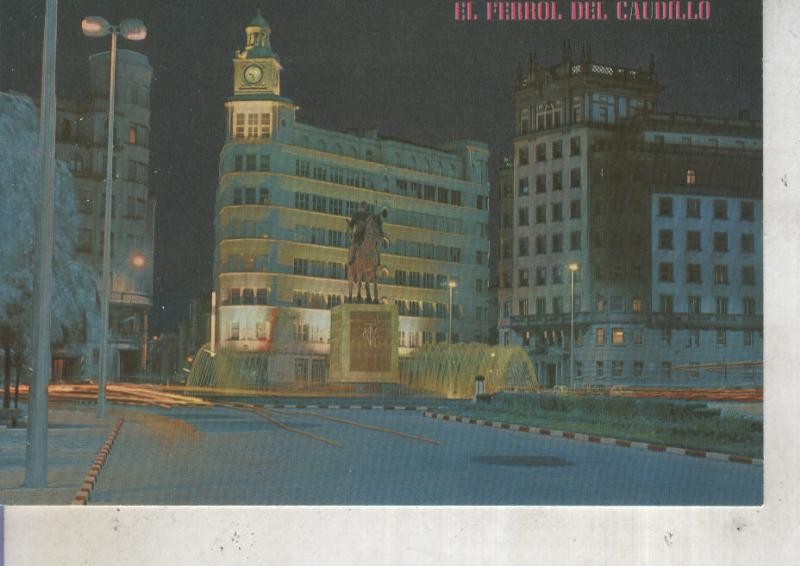 Postal 012400: Plaza de España y monumento a Franco en El Ferrol del Caudillo