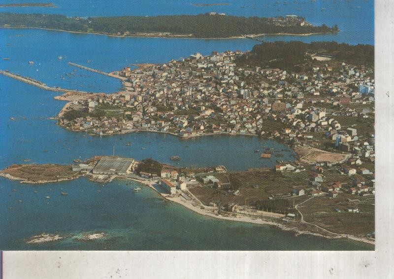 Postal 012450: Vista aerea de El Grove con la isla de la Toja, Pontevedra