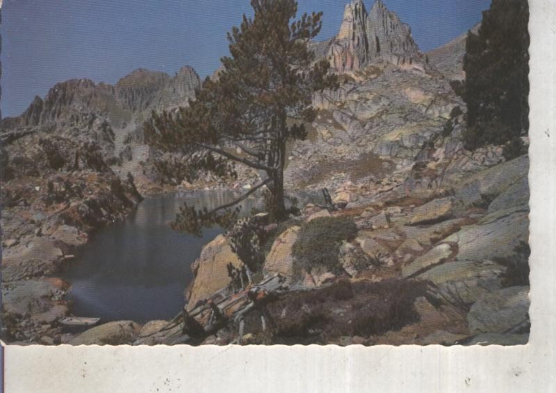 Postal 012492: Lago y Agulles d,A mitjes en El Pallars, pirineo de Lerida