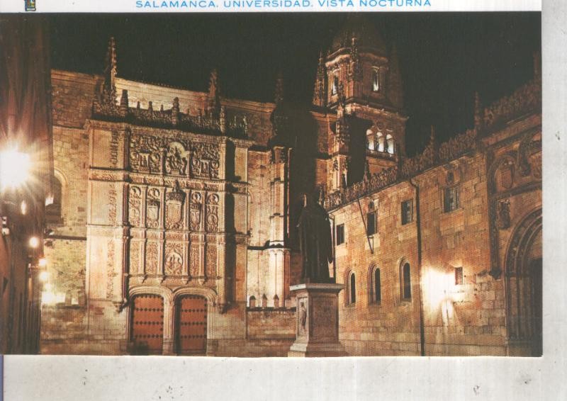 Postal 012495: Universidad de Salamanca, vista nocturna
