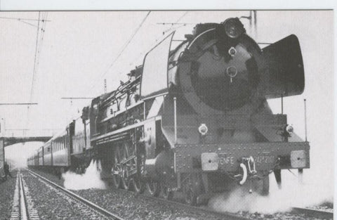 Postal 012522: Locomotora de vapor 242-2001 arrastrando tren de viajeros