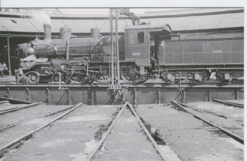 Postal 012527: Locomotora de vapor 230-4051 en Campo Sepulcro ( Zaragoza), años sesenta