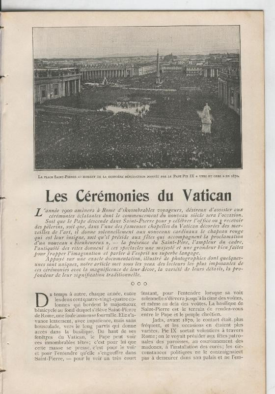 Les ceremonies du Vatican