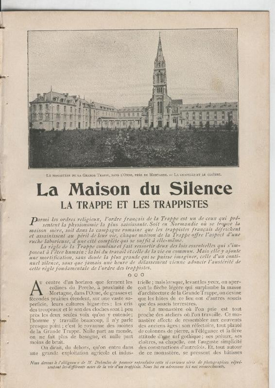 La maison du silence, la trappe et les trappistes