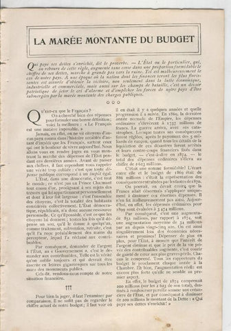 La maree montante du Budget