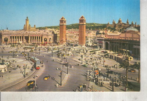 Postal 012611: Entrada a la exposicion y Palacio Nacional de Barcelona