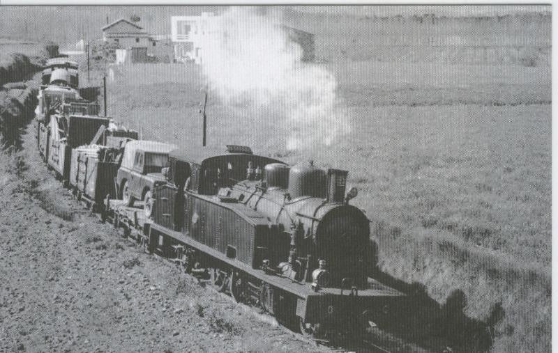 Postal 012632: Locomotora de Vapor OG-23, Estacion de Amer, año 1967