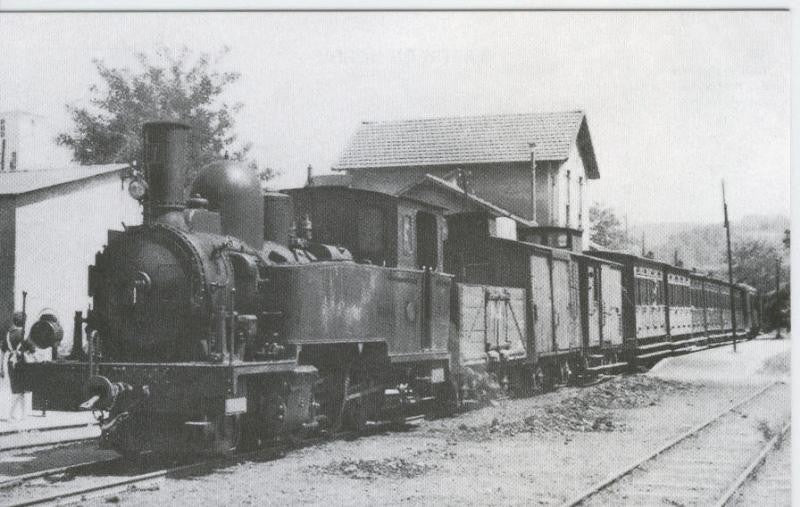 Postal 012650: Locomotoras OG-7 en la estacion de Angles, año 1961
