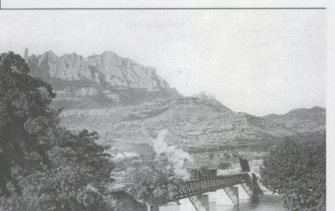 Postal 012694: Tren cremallera Montserrat cruzando puente sobre el rio llobregat
