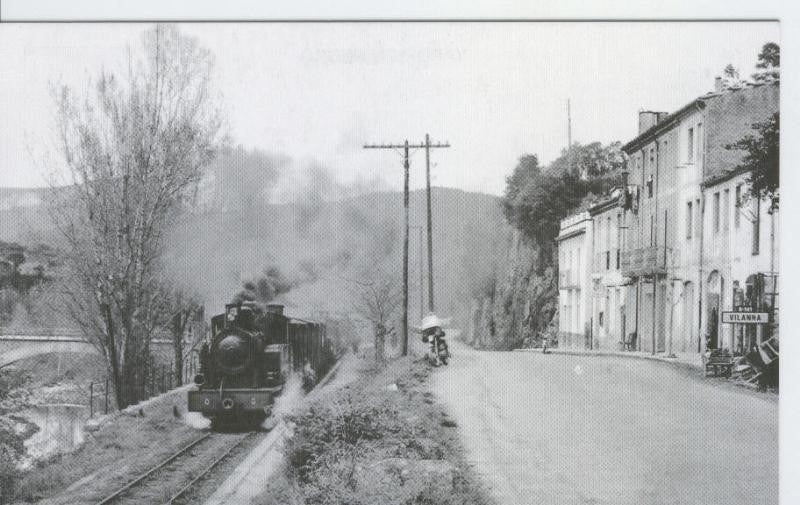 Postal 012696: Tren mixto año 1966 en la cercania estacion de Vilanna