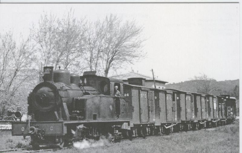 Postal 012710: Mercancia cerca de Les Planes, año 1964, linea Olot-Girona