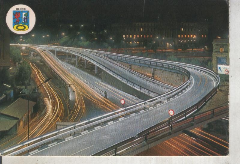 Postal 012745: Pasos elevados Glorieta emperador Carlos V en Madrid