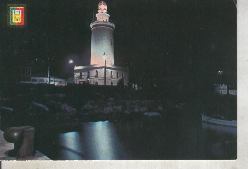 Postal 012750: Vista nocturna de la Farola de Malaga