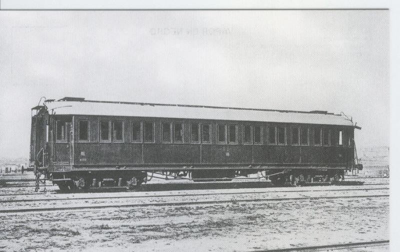 Postal 012769: Coche de viajeros tercera clase FC de MZA