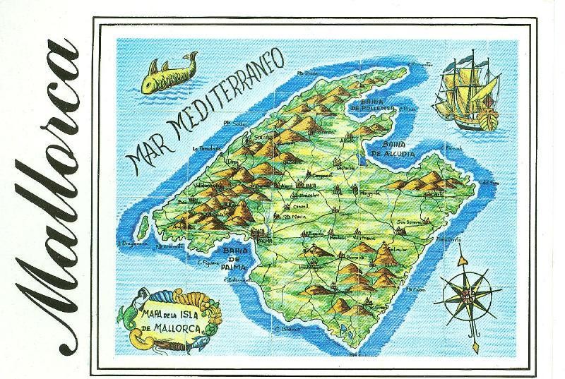 Postal 006135 : Mapa de Mallorca