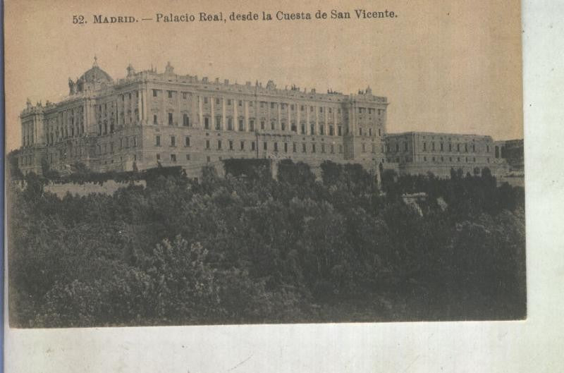 Postal 012948: Madrid, Palacio Real desde la cuesta de san vicente