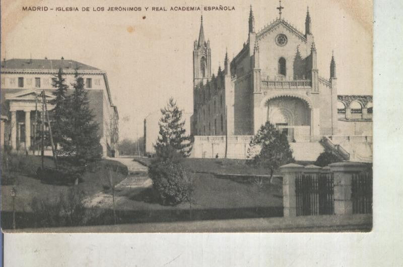 Postal 012992: Madrid, Iglesia de los Jeronimos y Real Academia Española