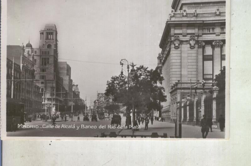 Postal 012986: Madrid, Calle de Alcala y Banco del Rio de la Plata