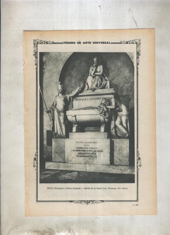 Lamina 005: Monumento a Dante Alighieri de Ricci en la iglesia de la santa cruz 