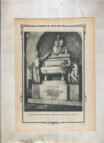 Lamina 005: Monumento a Dante Alighieri de Ricci en la iglesia de la santa cruz 