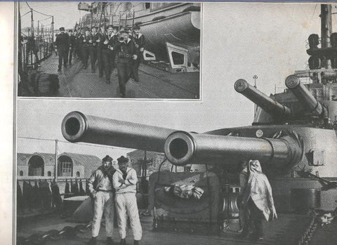 La marine de guerre: Desfile de la guardia para rendir honores, Piezas de 340