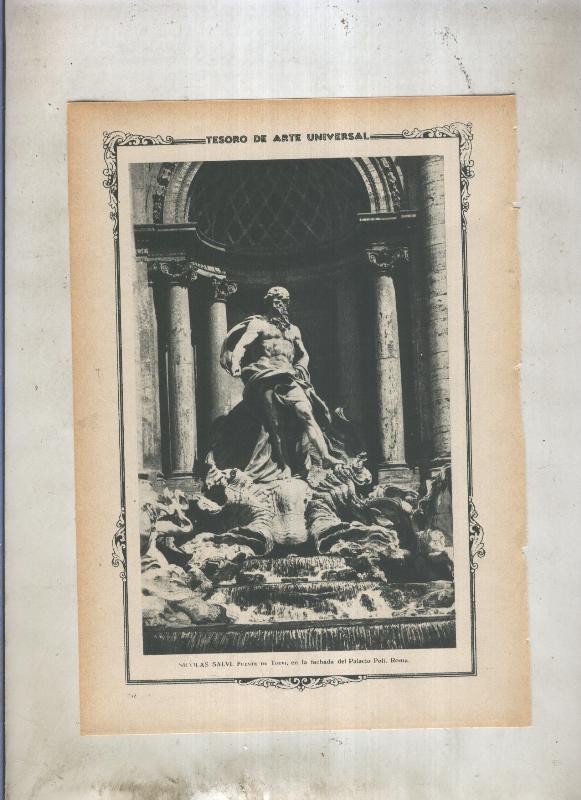 Lamina 030: Detalle de la Fuente de Trevi de Nicolas Salvi