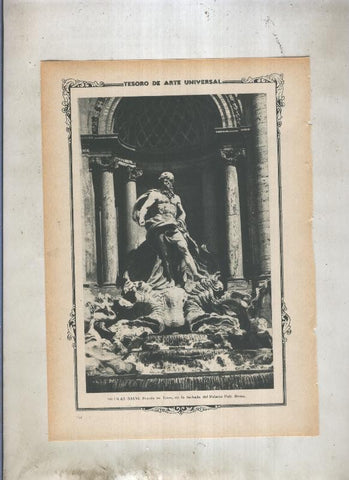 Lamina 030: Detalle de la Fuente de Trevi de Nicolas Salvi