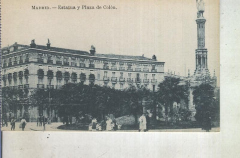 Postal 013028: Madrid, Estatua y Plaza de Colon