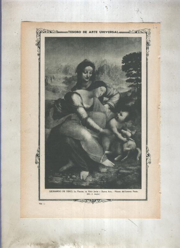 Lamina 061: La Virgen, el Niño Jesus y Santa Ana de Leonardo da Vinci