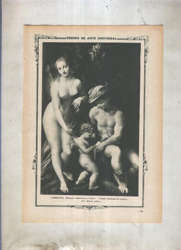 Lamina 080: Mercurio enseñando a Cupido de Correggio