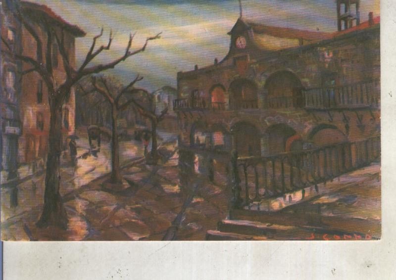 Postal 013121: Cuadro con detalle del puerto de Laredo