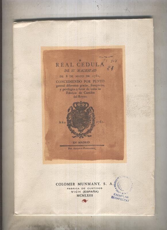 Real cedula de su magestad de 8 de mayo de 1781