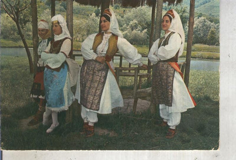 Postal 013145: Muchachas albanesas con traje tipico
