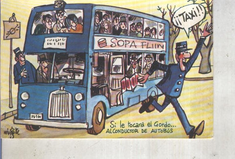 Postal 013153: MIngote modelo 1: el conductor de autobus