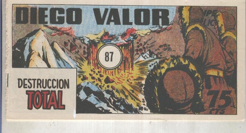 Diego Valor primera serie facsimil numero 087: Destruccion total