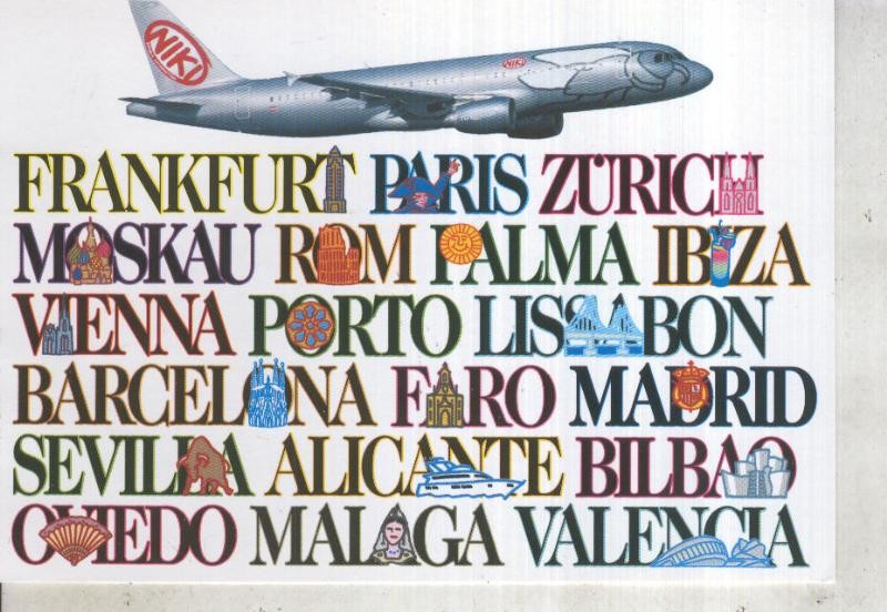 Postal 013430: Niki aeropuertos a los que vuela habitualmente