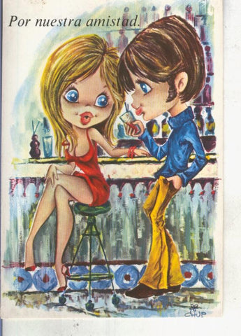 Postal 013478: Pareja romantica, ilustracion de Chup