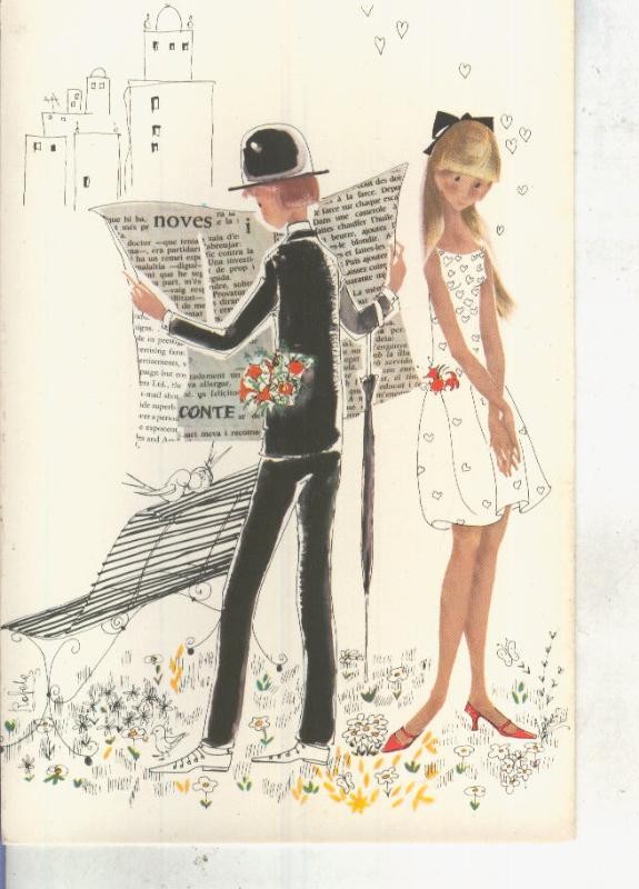 Postal 013479: Pareja romantica, ilustracion de Rafele ?