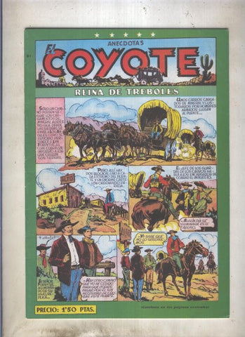 El Coyote facsimil numero 061: Reina de treboles (numerado 1 en trasera)