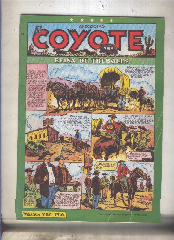 El Coyote facsimil numero 061: Reina de treboles (numerado 2 en trasera)