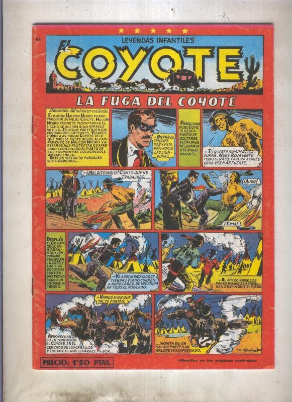 El Coyote facsimil numero 055: el hijo de halcon negro (numerado 1 en trasera)